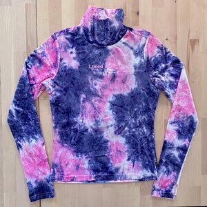 Teddy Fresh Women's Slim Fit Pink Need a Hug High Neck Velour Top size Med NWOT